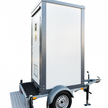 Spoeltoilet op aanhangwagen