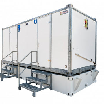 Toiletcontainer 2 ingangen met opvangtank (8500L)