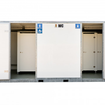 Toiletcontainer 2 ingangen met rolstoeltoiletoegankelijk